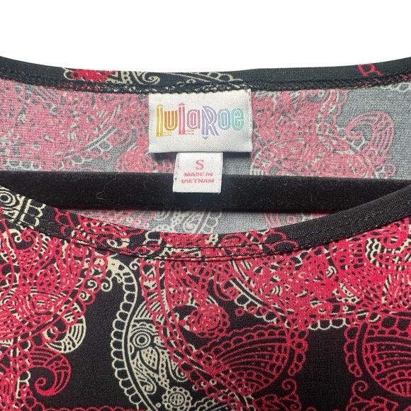 LulaRoe Women’s Black and Pink Paisley Liquid Knit Irma Size Small (8-10) - Picture 7 of 7